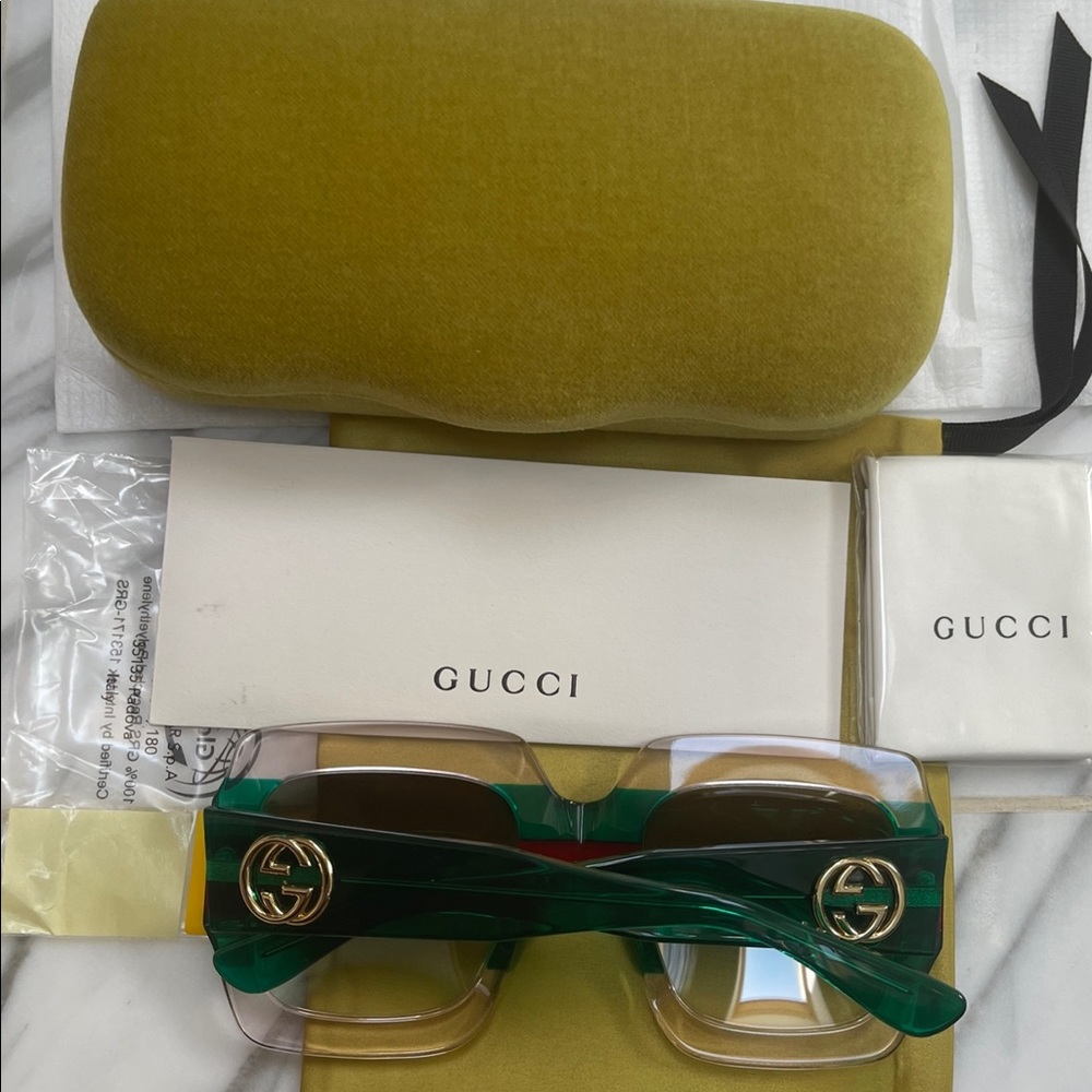 GUCCI MULTI GREEN SUNGLASSES FROM THE URBAN COLLECTION AS SEEN ON J LO & CELEBS - Picture 8 of 16